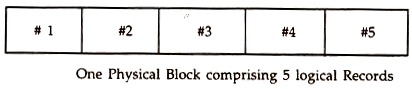 One Physical Block comprising 5 Logical Records